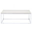 Table basse en chêne clair et chrome avec base ouverte