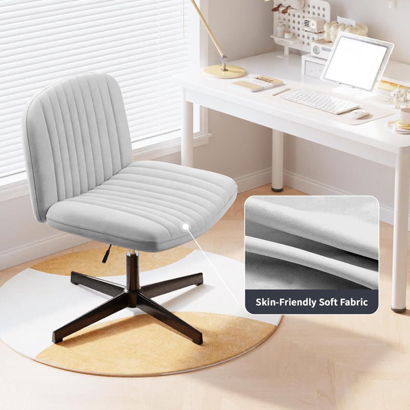 Velvet Office Chair, Grey