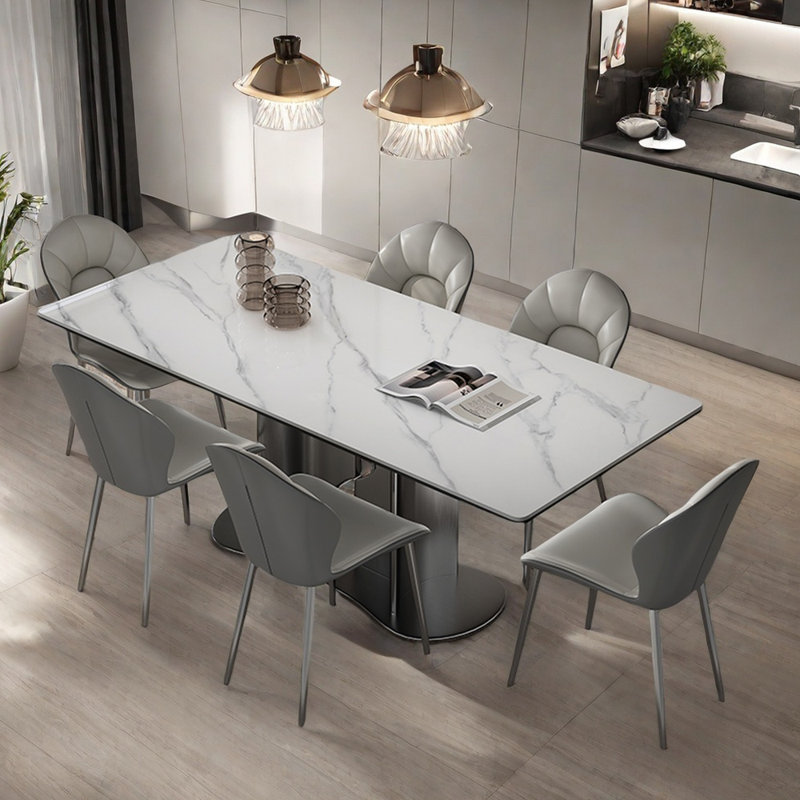 Ensemble de table de salle à manger rectangulaire de luxe italien, H 29,5 po x L 59 po x l 31,5 po