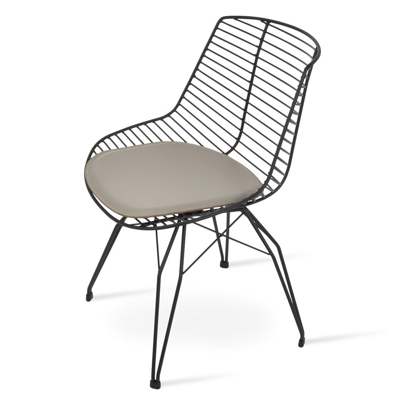 Chaise en métal Tiger, Noir, Gris clair