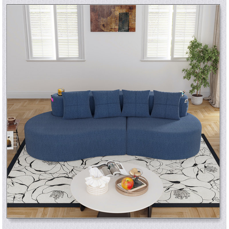 Canapé modulaire incurvé moderne 3 places, Blue