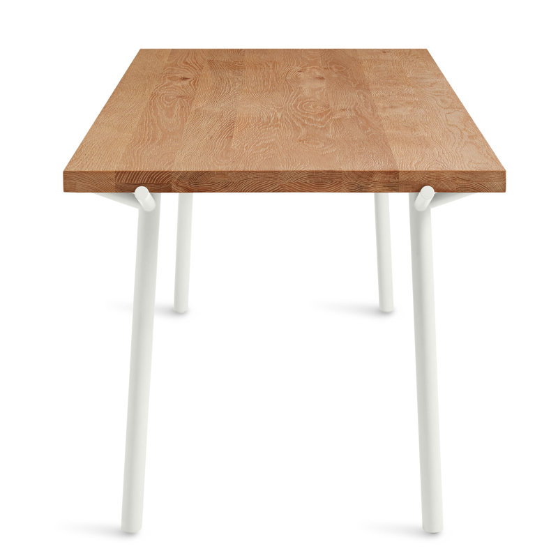 Branch Solid Oak Dining Table, 33" W x 76" L, Oak, White