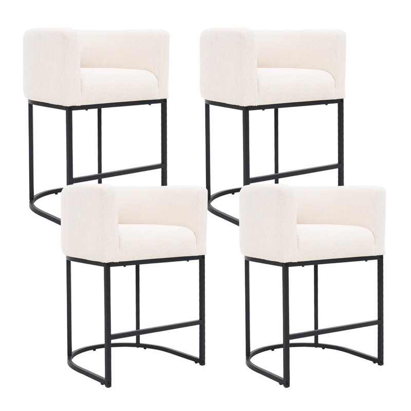 Tabouret de bar 26 po, Siège chameau / cadre noir, 4