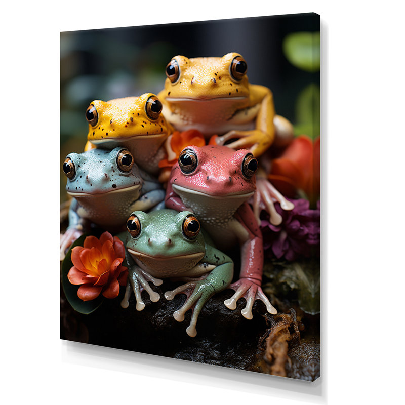 Leaping Frogs Amphibians III, Toile tendue, H 20 po x l 12 po x P 1 po