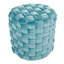 Repose-pieds tressé rond 16 po en velours bleu glacier par Lumisource-521668702