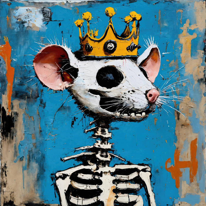 Rat 5-Hommage-Basquiat, estampe numérique sur toile tendue avec châssis, H 15 po x l 15 po