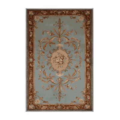 Machine Washable French Gray Area Rug