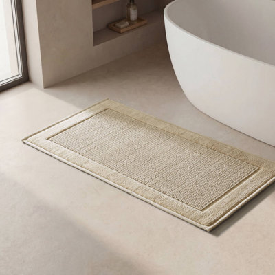 Sanctuary Natural 100% Cotton Woven 24x48'' Bath Rug