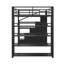 Grand lit mezzanine en métal avec unités de rangement, lit avec armoires intégrées et garde-robe