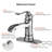Waterfall Spout Bathroom Faucet,Single Handle Single Hole With Pop Up Drain,Brushed Nickel