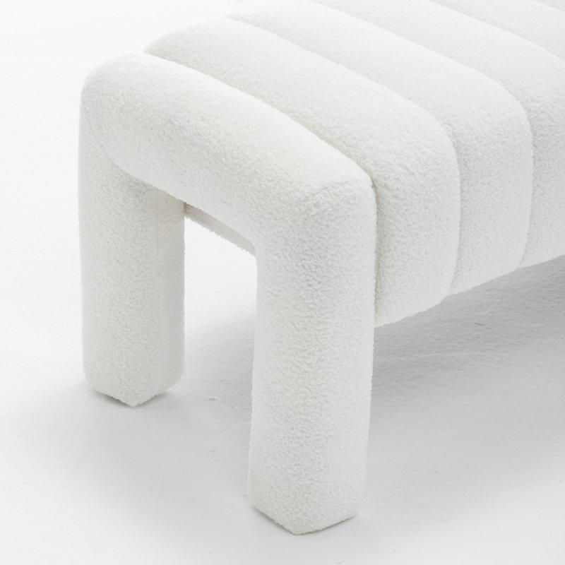 Banc de chambre rembourré Channel, Blanc