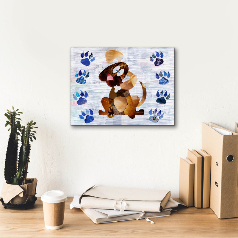 «Puppy» par Artpoptart, art mural sur toile, H 12 po x l 16 po x P 0,75 po