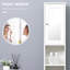 Armoire haute pour salle de bain - blanc, miroir, tablettes réglables, tour autoportante blanche avec miroir et tablettes