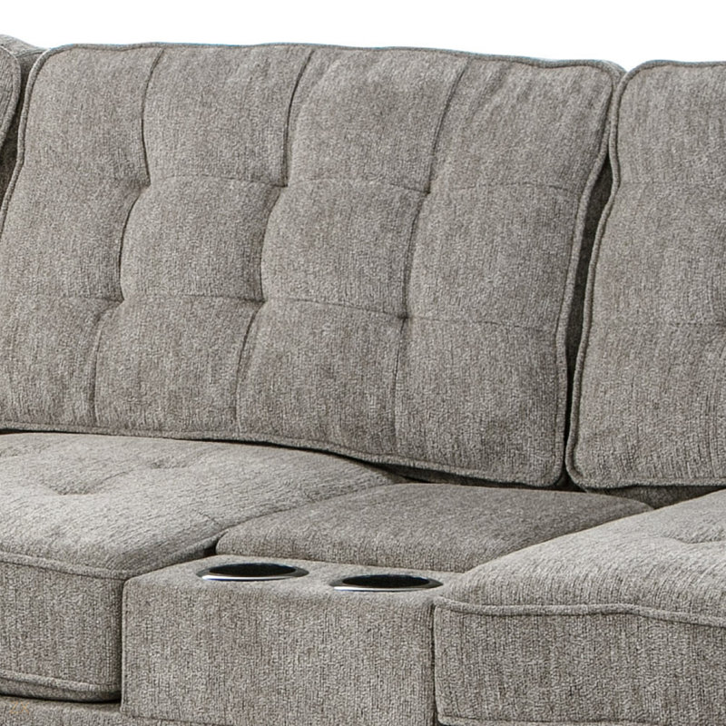 U-Shaped Sectional Couches For Living Room SECTIONAL, Grey Upholstered