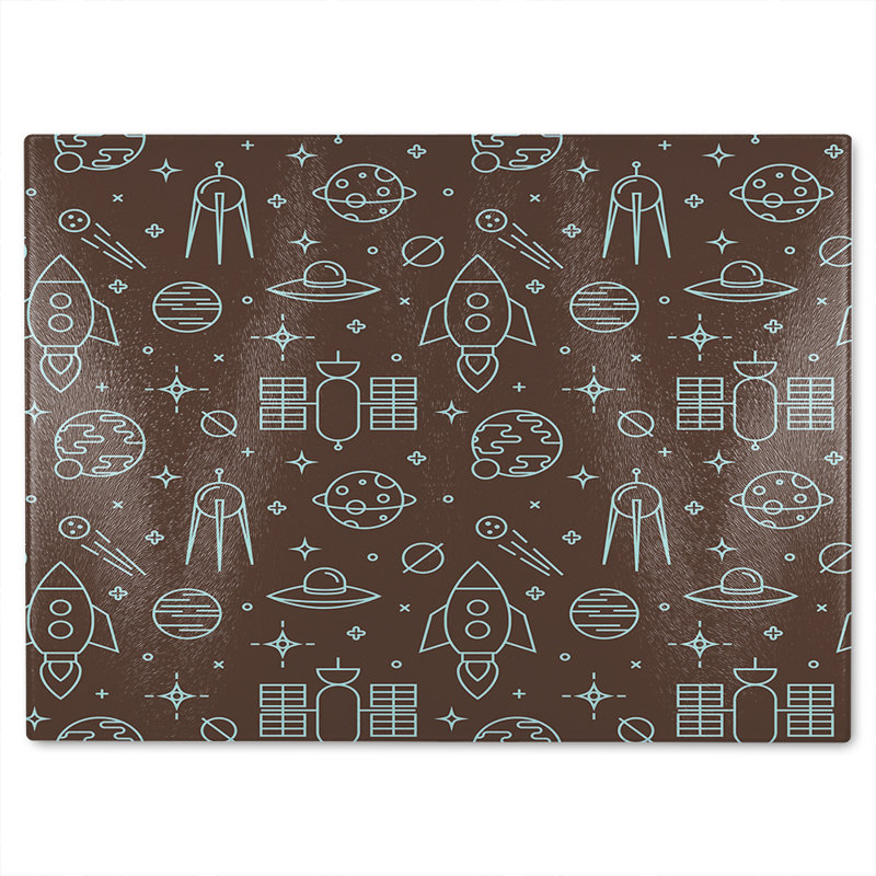 Planets And Stars Glass Chopping Board
