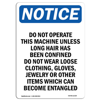 Do Not Operate This Machine Unless Aluminum Sign 12 x 18