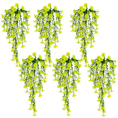 30In. UV Resistant Artificial Morning Glory Hanging Plant (Indoor/Outdoor) - Set Of 6