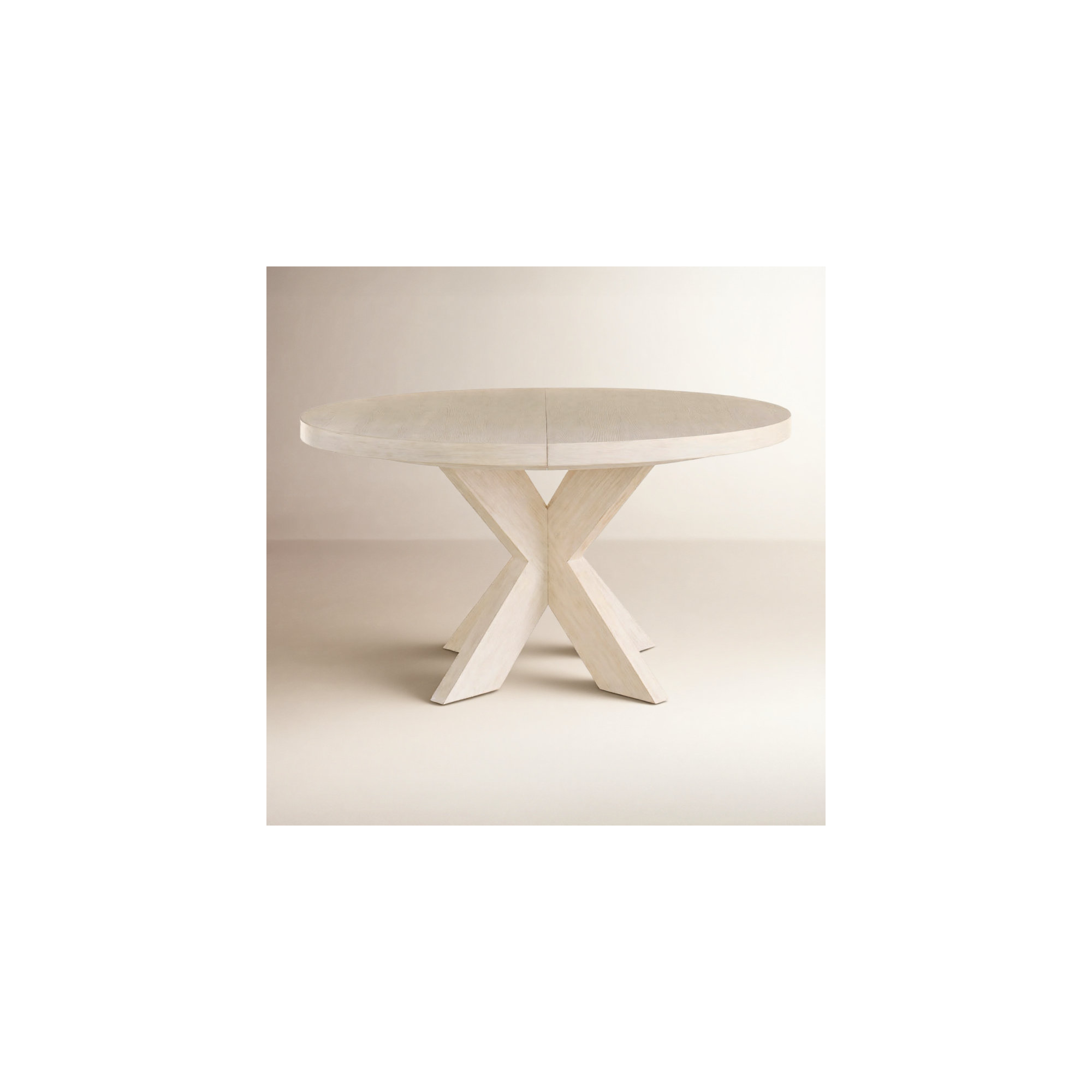 Baxley 54'' Extendable Round Dining Table, Ivory