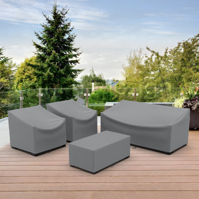 Patio Furniture Set Covers for 4 Piece Outdoor Conversation Set by Arlmont & Co.