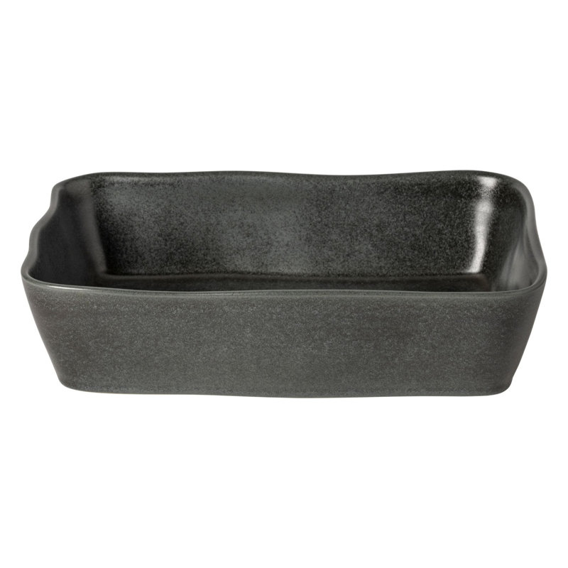 Livia Rectangle Stoneware Baker, Matte Black