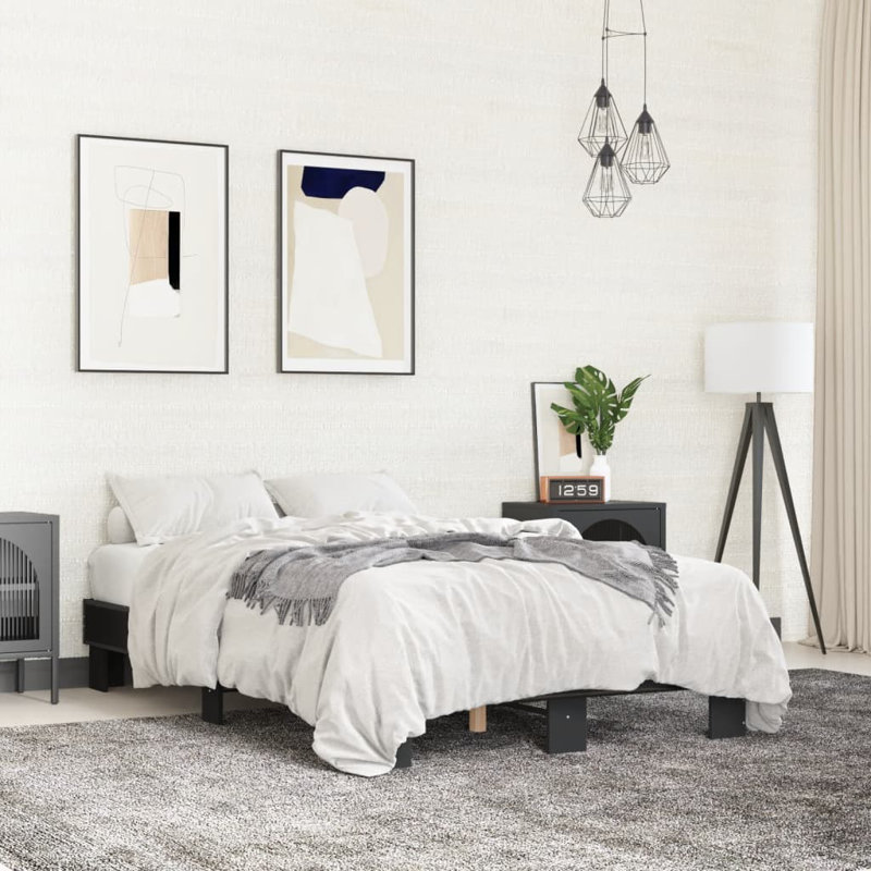 Jerad Bed, European Double (140 x 200cm), Black