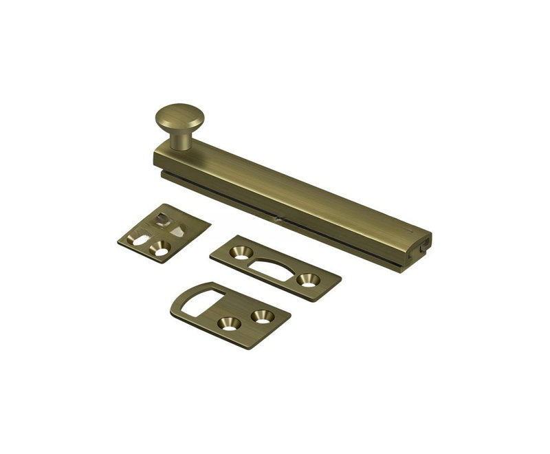 Brass Latch/Catch/Bolt, Antique Brass, 1.9375" H x 4" W x 1.5625" D