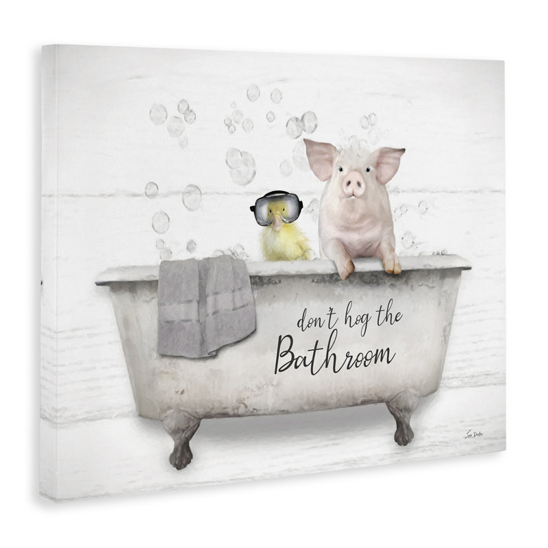 " Don't Hog Bathroom " by Lori Deiter, 30" H x 40" W x 1.5" D