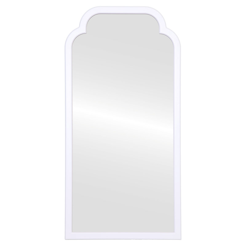 Wheelright Wood Frame Arch Wall Mirror, Linen White