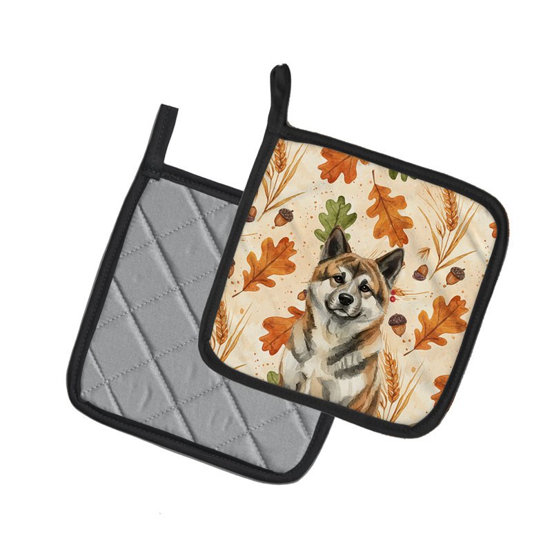 Paire de porte-casseroles Brindle Akita Heirloom Fall