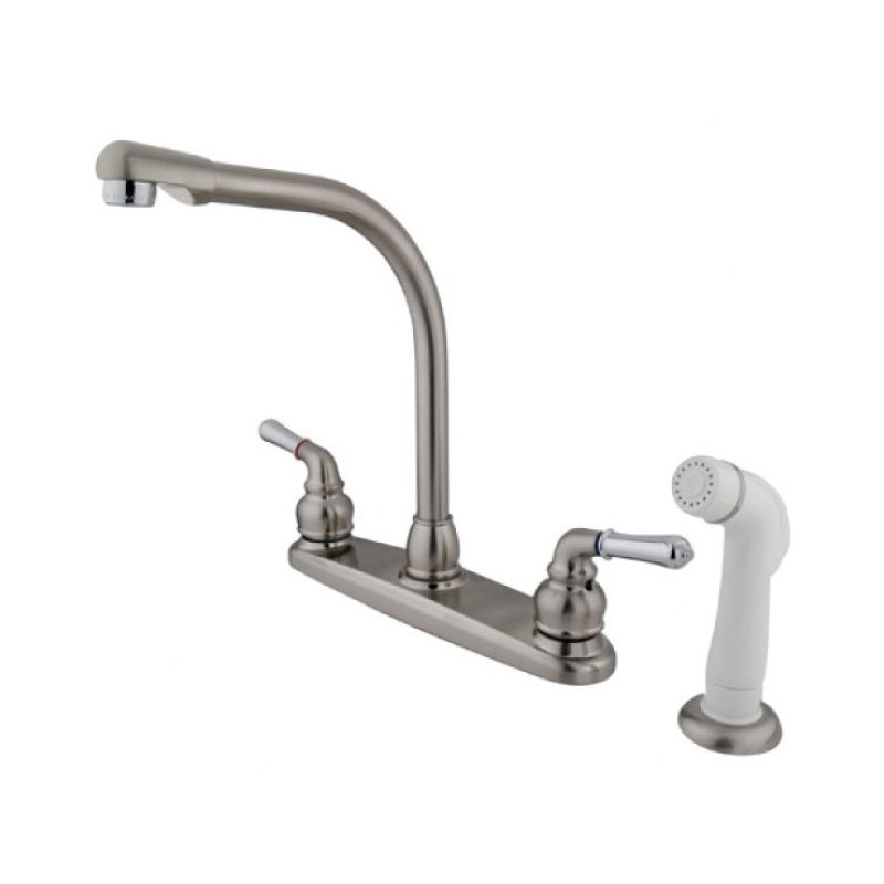 Magellan Hot & Cold Water Dispenser with Side Spray, Brushed Nickel/Polished Brass