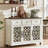 Sideboard Buffet Cabinet With Storage,48" Credenza With 3 Glass Doors & 3 Drawers,Adjustable Shelves Coffee Bar,Wood Kitchen Console Table For Dining Room,Living Room-1474769647-1474922015