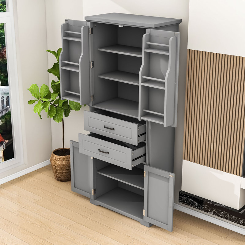 Armoire de rangement polyvalente - Fabrication de qualité supérieure avec tablettes réglables et conception intemporelle