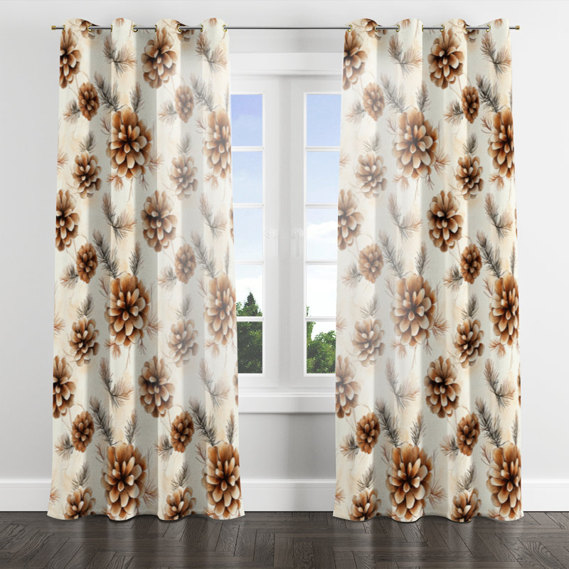 Rideaux rustiques en velours rustique avec œillets - 1 panneau Rustic Lodge, L 52 po x L 120 po, Œillets dorés