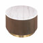 Ensemble de table contemporain 3 pièces brun 1 x table de cocktail ronde 2 x table de bout ronde avec plateau en marbre or et salon en acier inoxydable