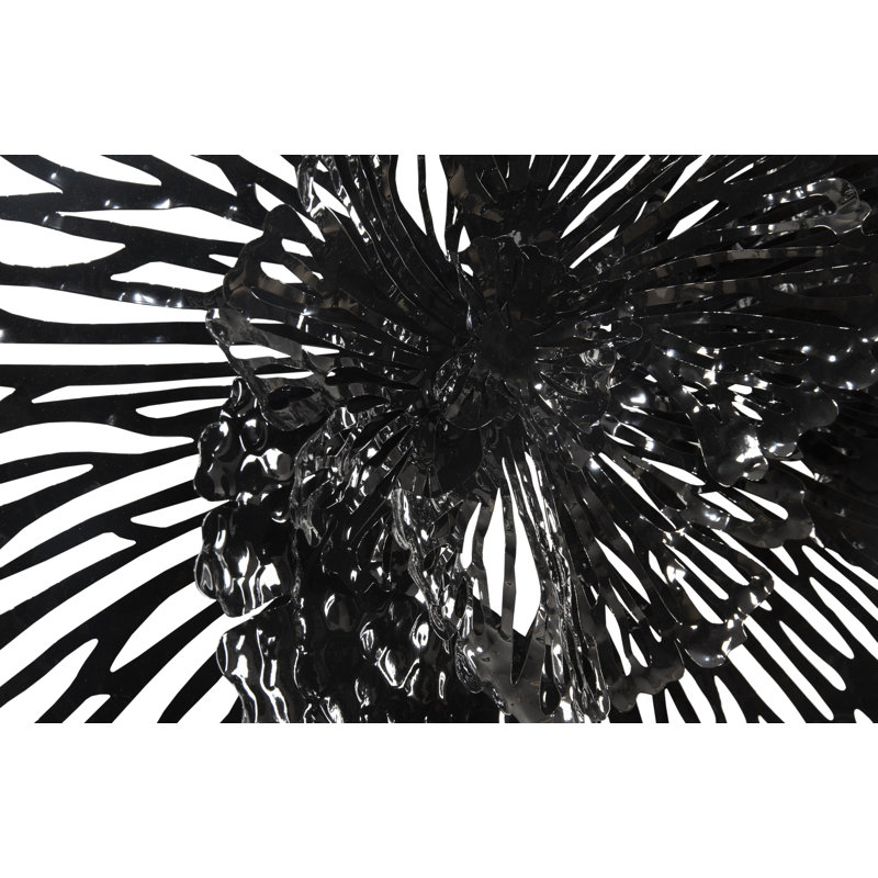 Medium Black Metal Flower Wall Art Decor