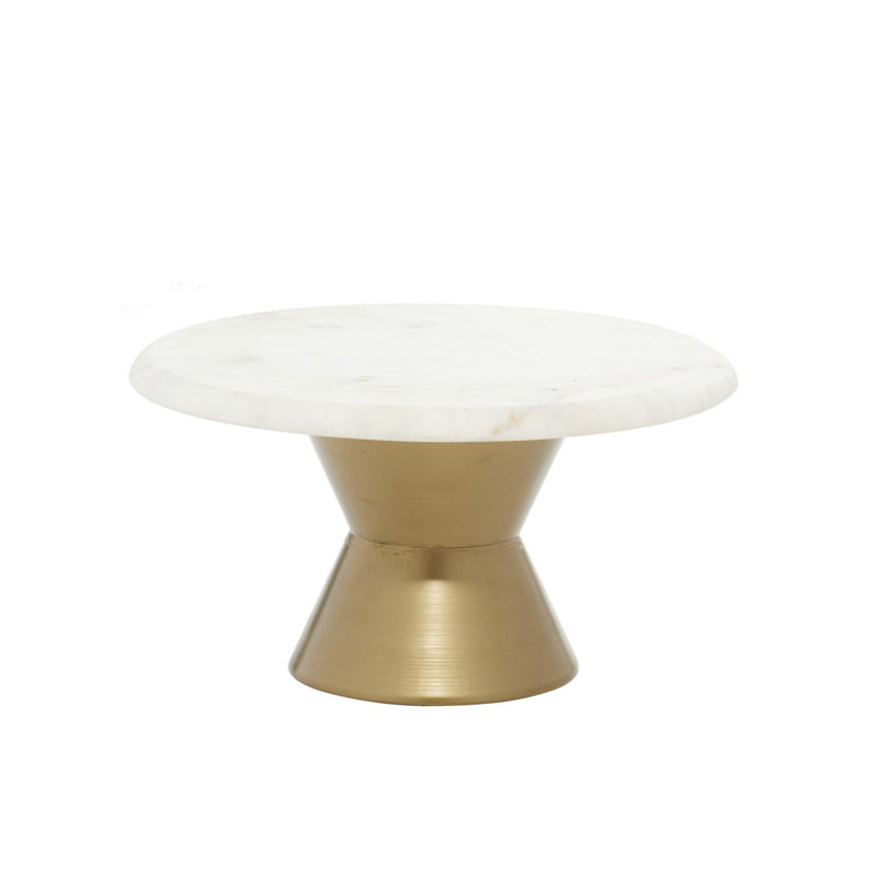 Marble Decorative Gold Cake Stand with Gold Base