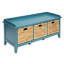 Banc de chambre en bois sarcelle avec rangement de tiroir - Polyvalent et fonctionnel