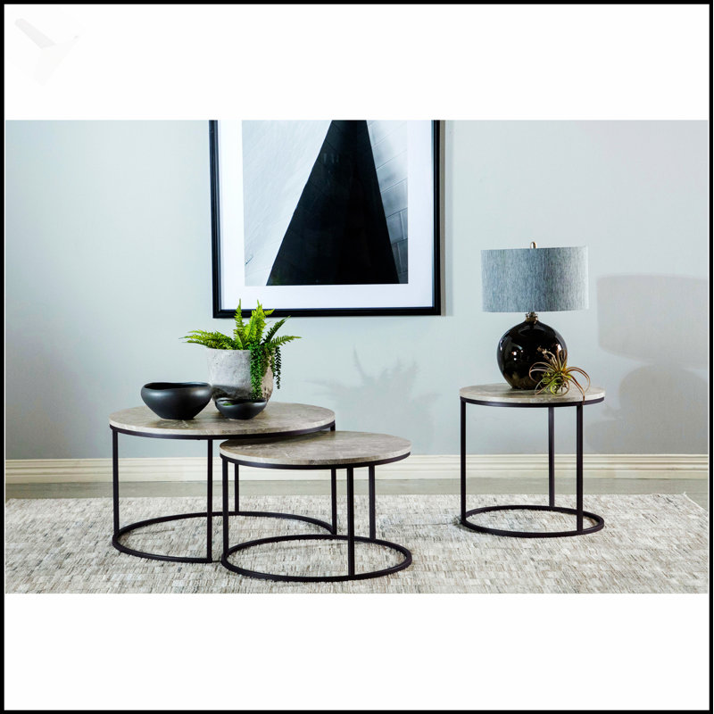 Table basse gigogne 2 pièces Hanover Grey, parfaite pour les intérieurs modernes