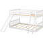 Lit superposé double blanc avec glissade polyvalente et amovible - durable