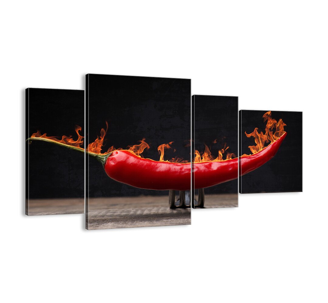 4-tlg. Leinwandbilder-Set - Fotografie „Fiery Appetizer”