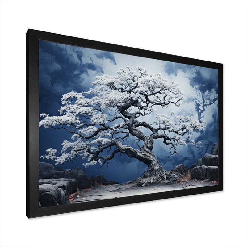 Éveil fauve de chêne bleu sur toile, Cadre photo noir simple, H 34 po x l 44 po x P 1,5 po
