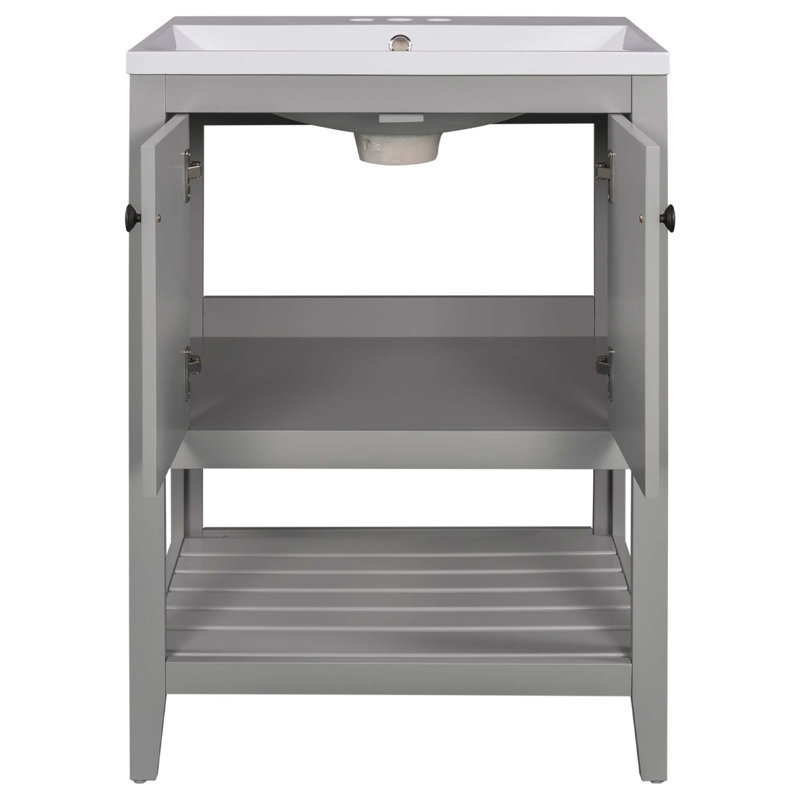 Meuble-lavabo moderne 24 "avec lavabo, Gris