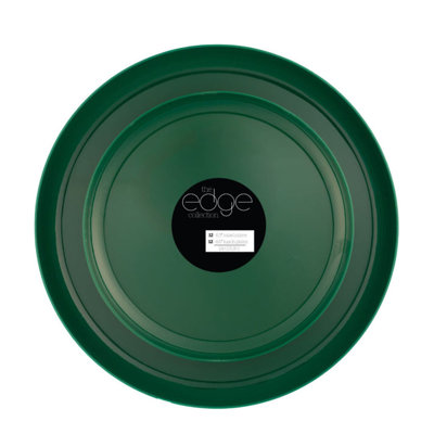 Edge Collection Green Plastic Plates Combo 6.3″ & 8.6″ | 144-Piece/72 Servings Elegant Disposable Set