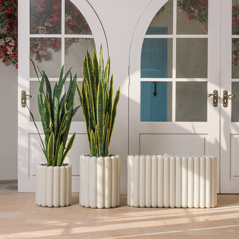 Jardinière Ballina 20 po de hauteur, Beige