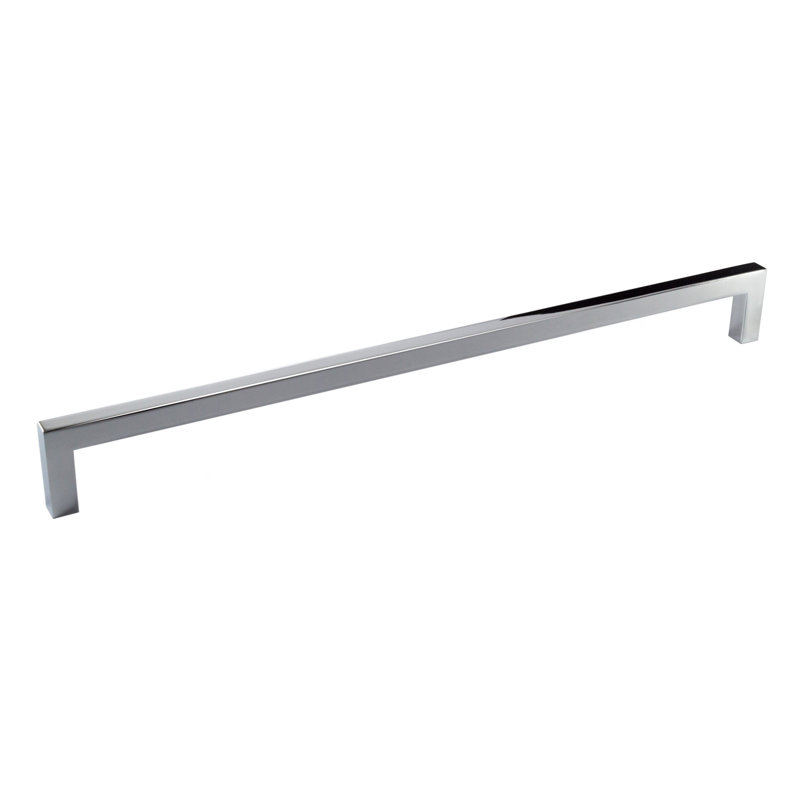Poignée barre en zinc uni, 12.5", Chrome poli