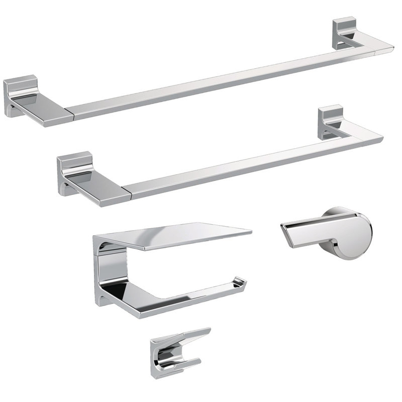 Barre à serviettes murale pivotante 8 po, Chrome poli