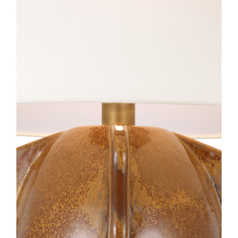 Delmar 22" Table Lamp with Linen Shade, Molten Amber