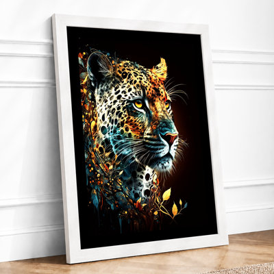 Leopard in Motion Modern 1 Piece Single Picture Frame Wall Art
