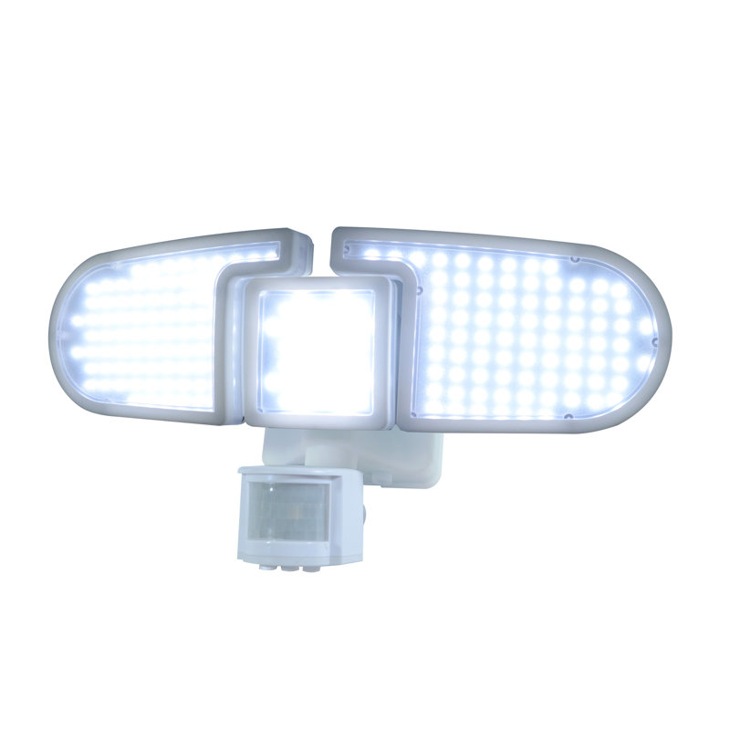 White Triple Head LED Outdoor Motion Security Light