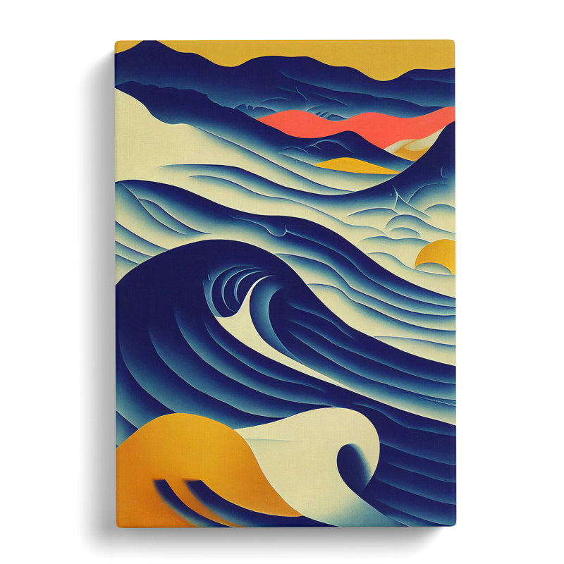 Vintage Ocean Wave Art No.1 - Wrapped Canvas Print, 60cm H x 40cm W x 3cm D